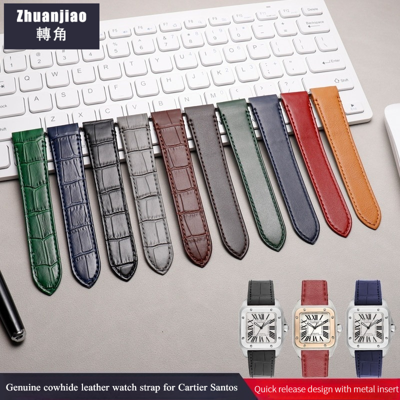 Cartier Watch Santos - Pulseira de Relógio de Couro de