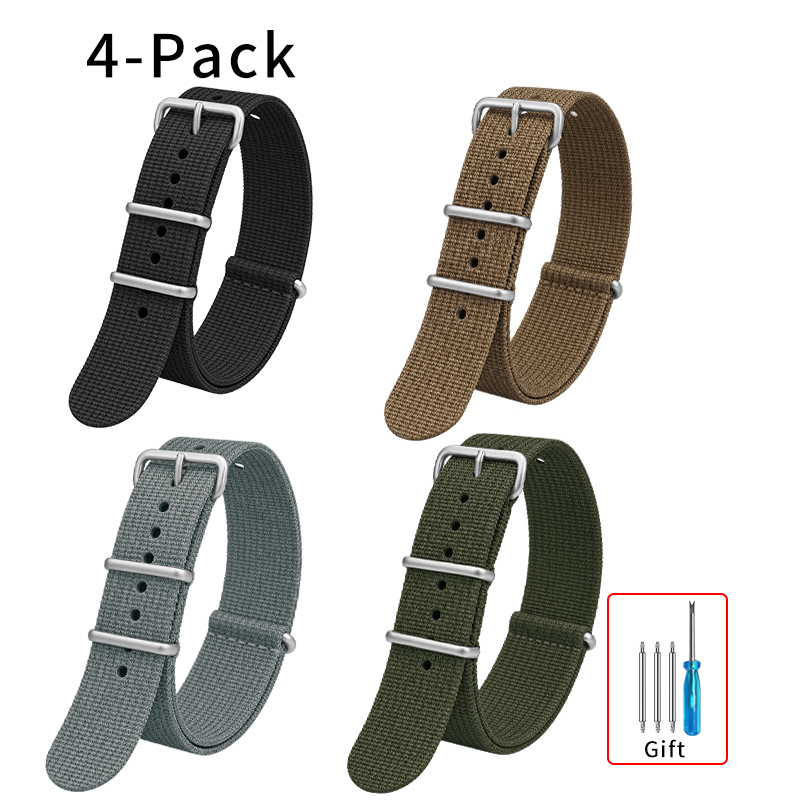 Nato Strap Nylon - Pulseira de nylon com nervuras de
