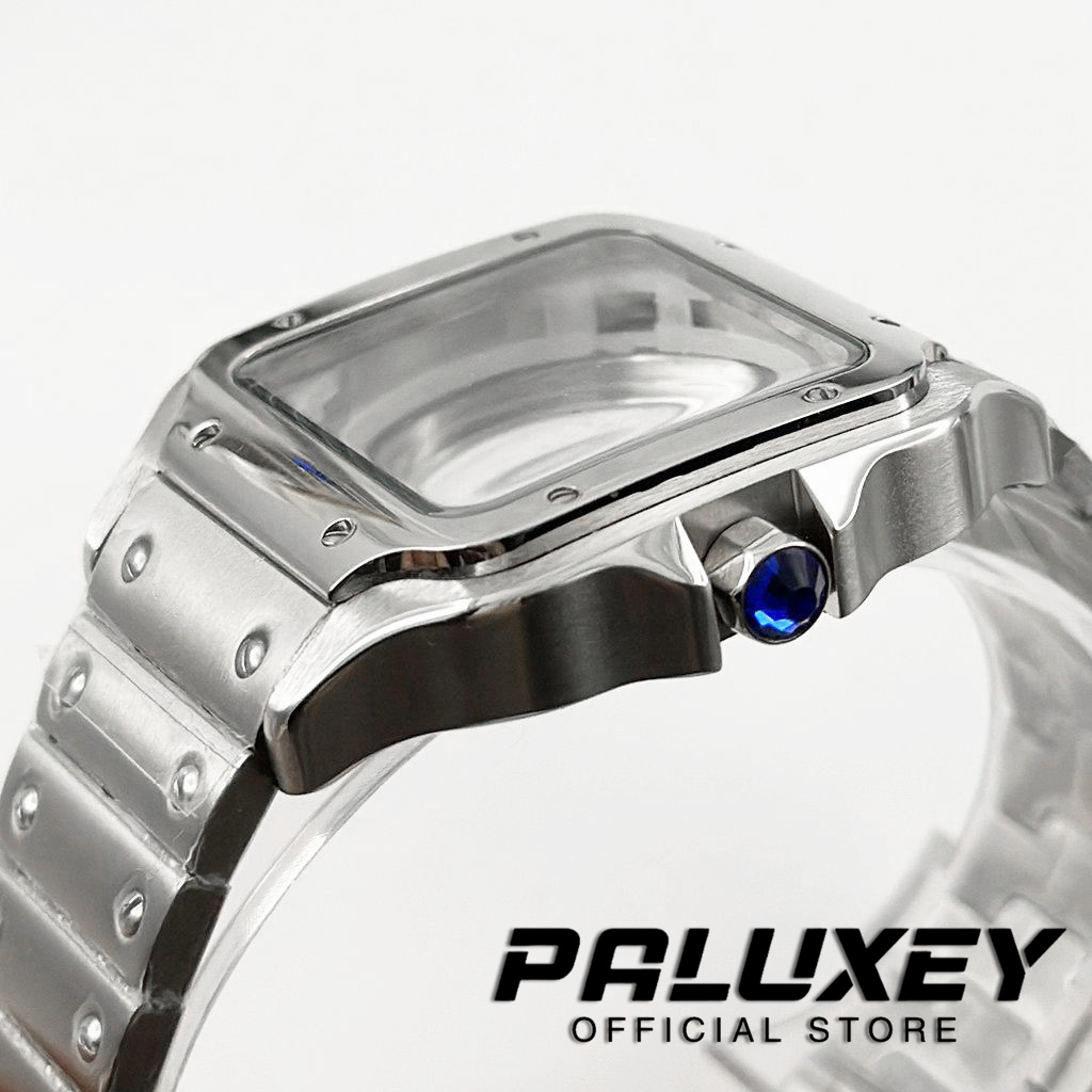 Caixa de relógio quadrada NH35 - Cartier Watch Santos avaliação e preço