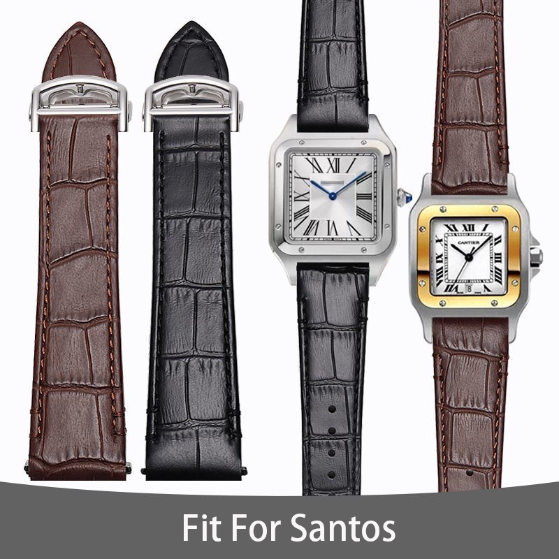 Pulseira de relógio de couro d - Cartier Watch Santos avaliação e preço